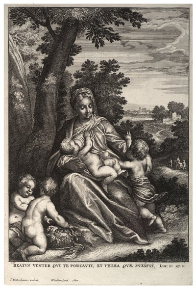 The Holy Family, after Rottenhammer by Wenceslaus Hollar